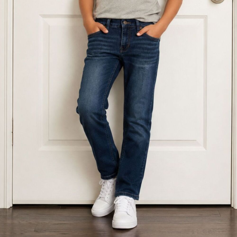 Levis 511 Boys Size 12 Reg Slim Fit Jeans Dark Wash Stretch Blue Denim W26 L26